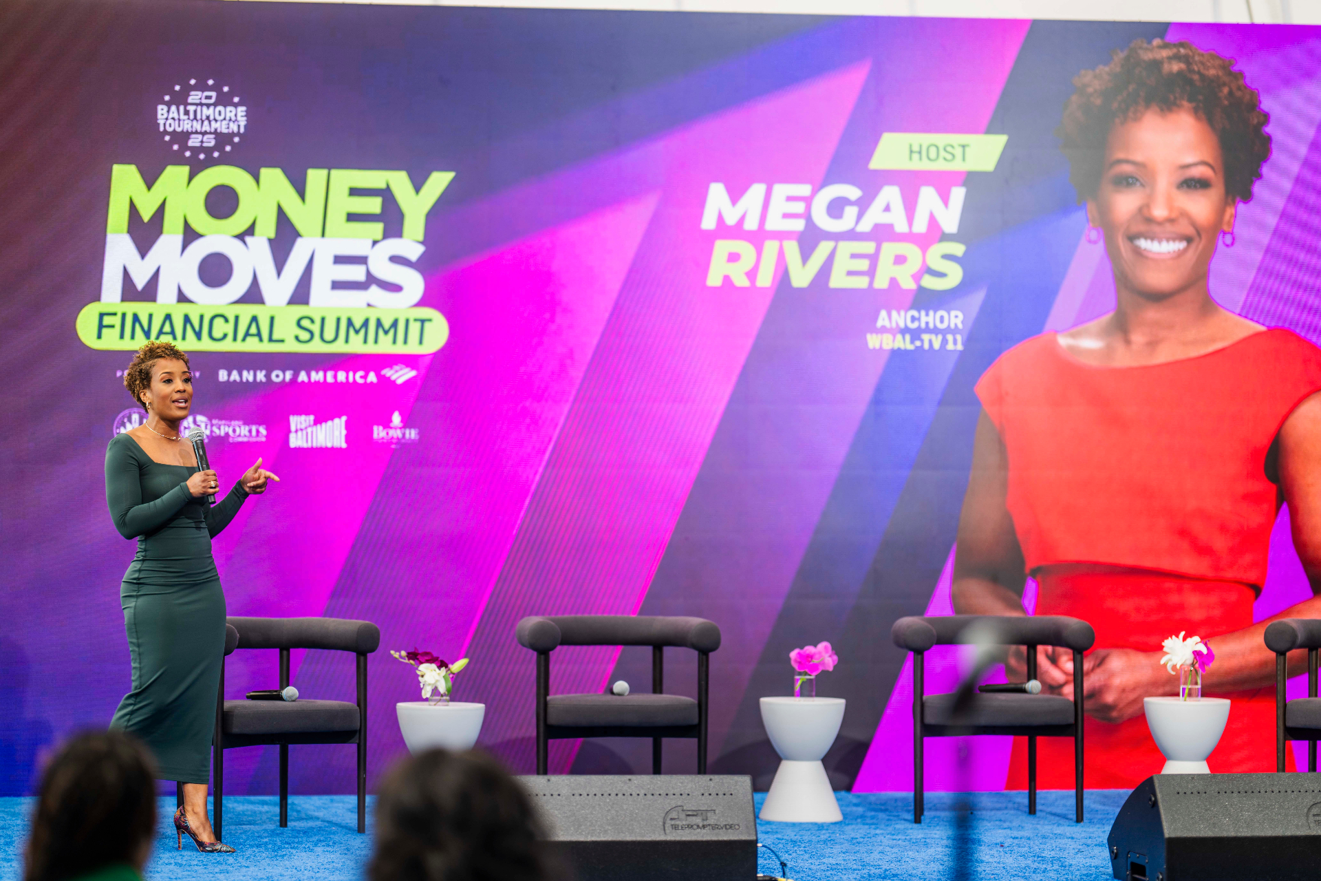 Megan hosting the Money Moves Financial Summit