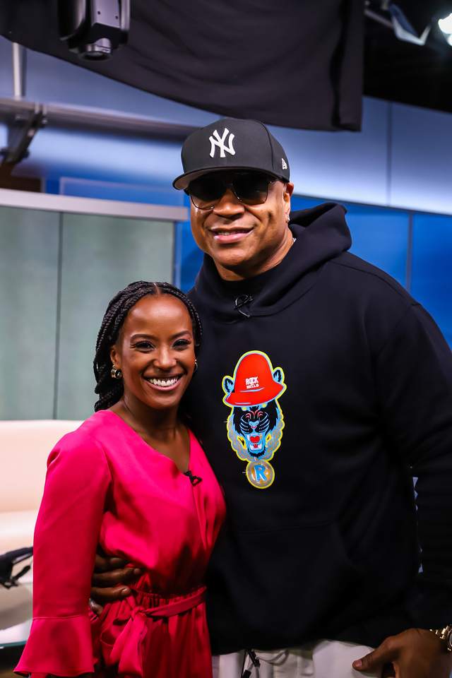 Megan Rivers on set with LL COOL J